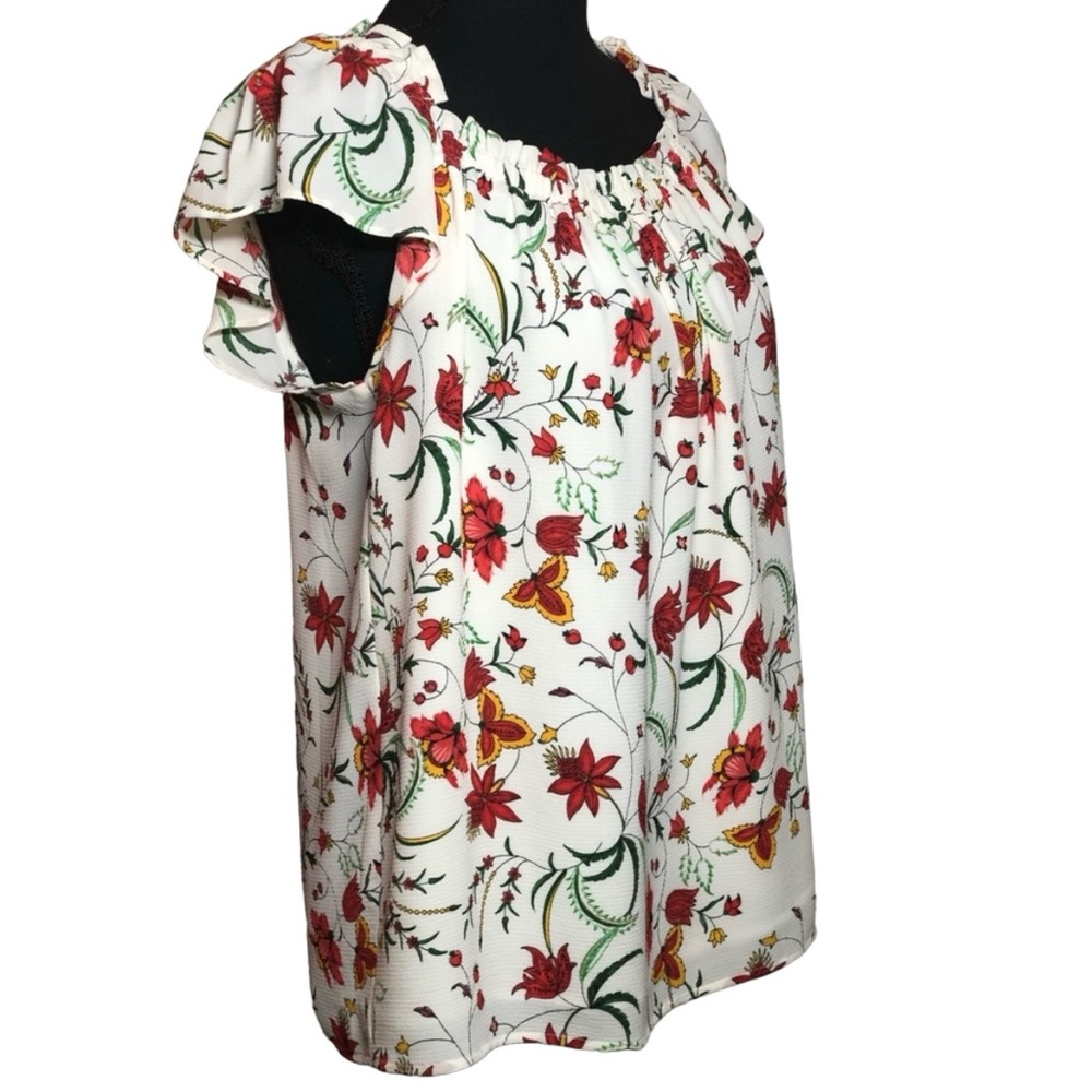 CeCe Floral Print Blouse